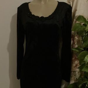 Vintage Dress All That Jazz A Chorus Line Company Black Velvet Long Sleeve Mini